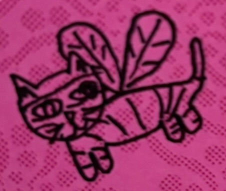 Marker Kittenfly drawn on a Post-it note