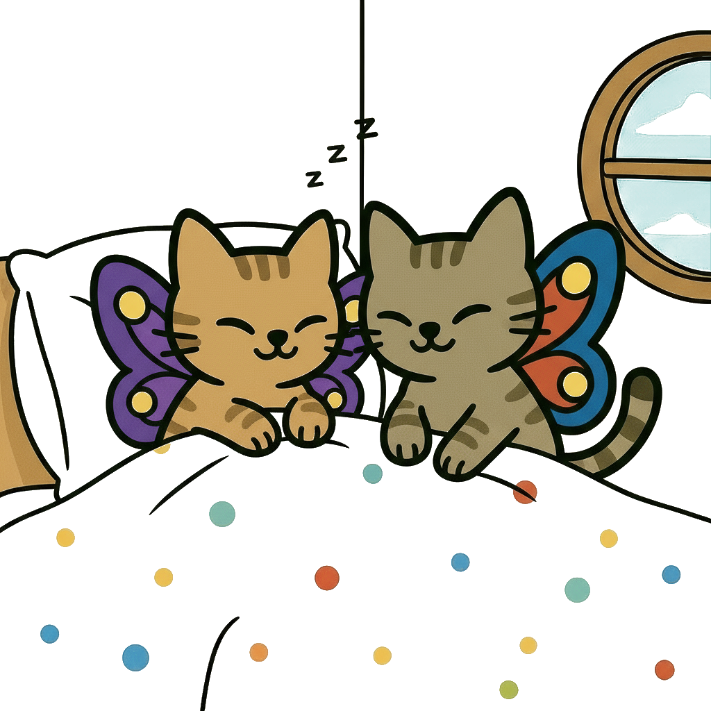 Two Kittenflies sleeping